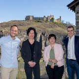 Les nouvelles coordinatrices cantonales Annette Weidmann et Delphine Maret Brülhart, entourées de Mathias Reynard et Jérôme Favez (à droite).
